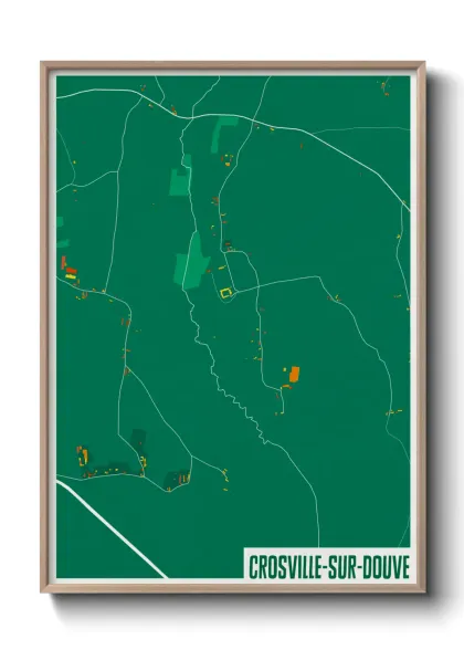Une affiche de carte sur Crosville-sur-Douve