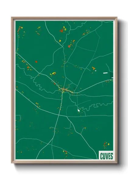 Une affiche de carte sur Cuves