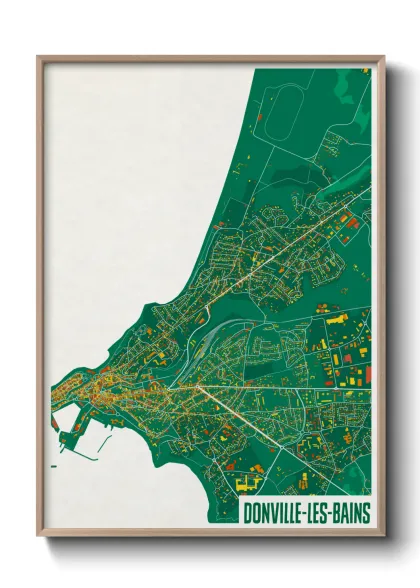 Une affiche de carte sur Donville-les-Bains