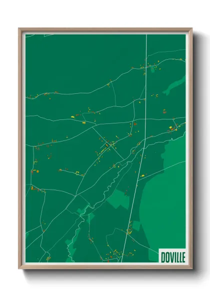 Une affiche de carte sur Doville