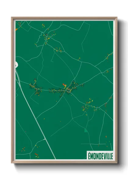 Une affiche de carte sur Émondeville