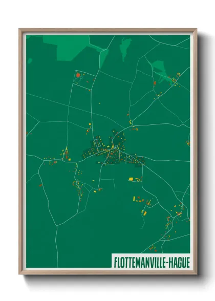 Une affiche de carte sur Flottemanville-Hague