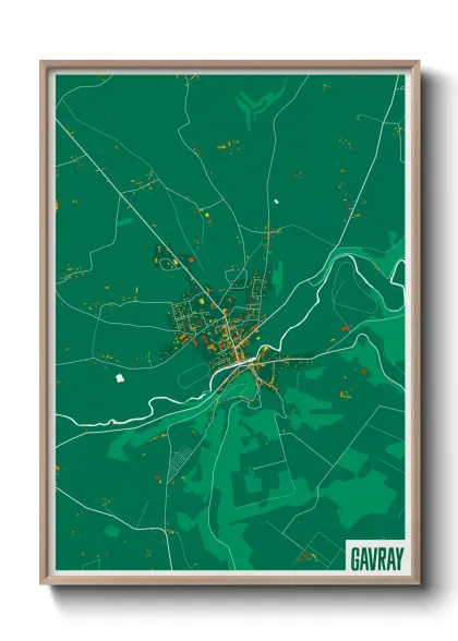 Une affiche de carte sur Gavray