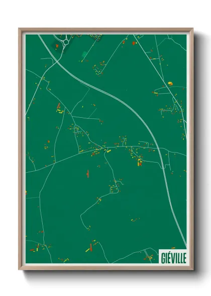 Une affiche de carte sur Giéville