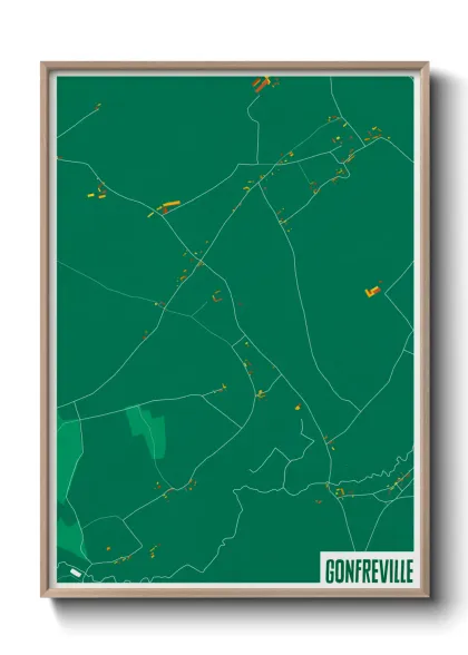 Une affiche de carte sur Gonfreville