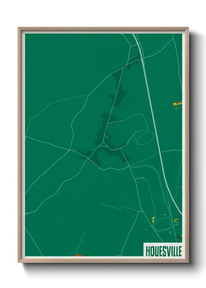 Une affiche de carte sur Houesville