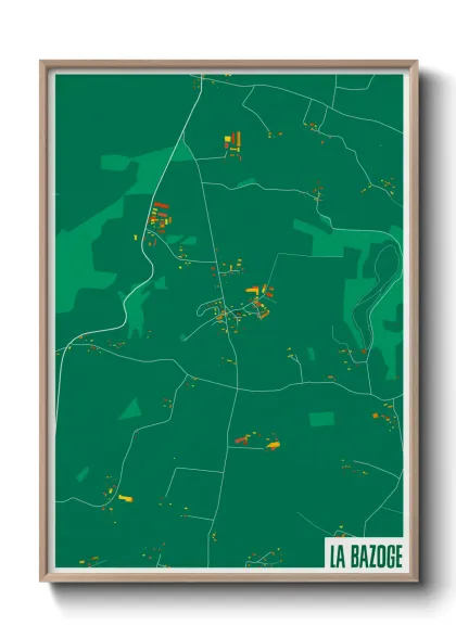 Une affiche de carte sur La Bazoge
