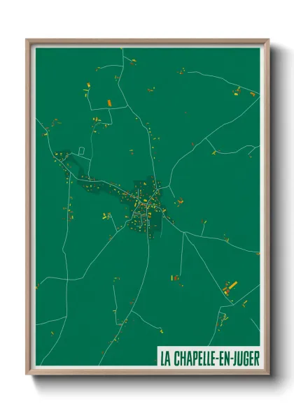 Une affiche de carte sur La Chapelle-en-Juger