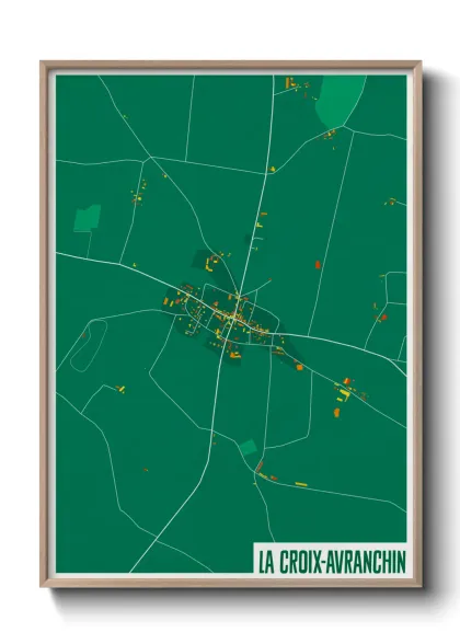 Une affiche de carte sur La Croix-Avranchin