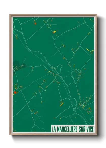 Une affiche de carte sur La Mancellière-sur-Vire