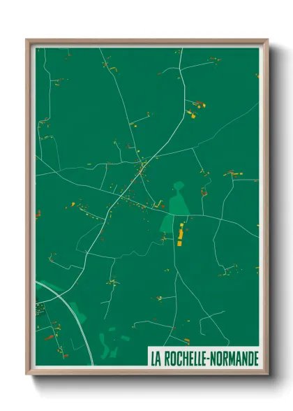 Une affiche de carte sur La Rochelle-Normande