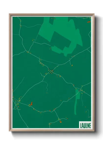 Une affiche de carte sur Laulne