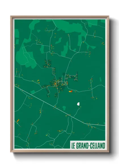 Une affiche de carte sur Le Grand-Celland