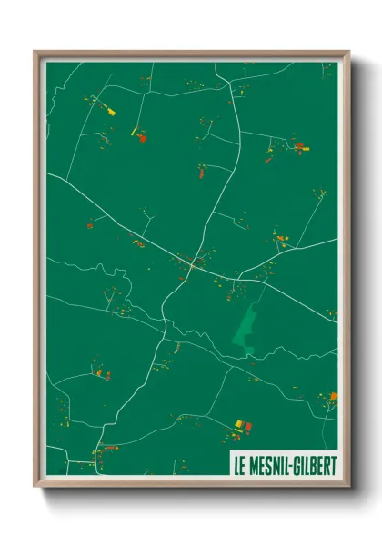 Une affiche de carte sur Le Mesnil-Gilbert