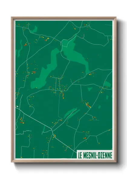Une affiche de carte sur Le Mesnil-Ozenne