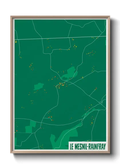 Une affiche de carte sur Le Mesnil-Rainfray