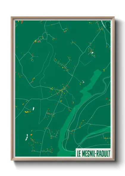 Une affiche de carte sur Le Mesnil-Raoult