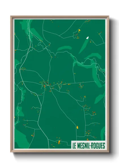 Une affiche de carte sur Le Mesnil-Rogues