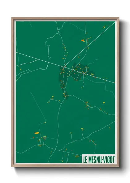 Une affiche de carte sur Le Mesnil-Vigot