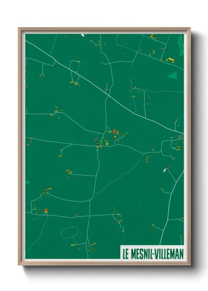 Une affiche de carte sur Le Mesnil-Villeman