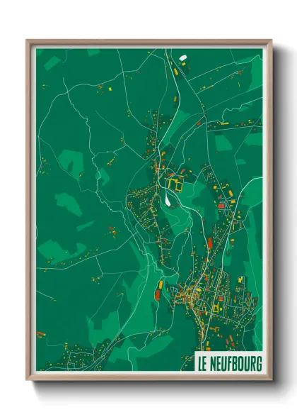 Une affiche de carte sur Le Neufbourg