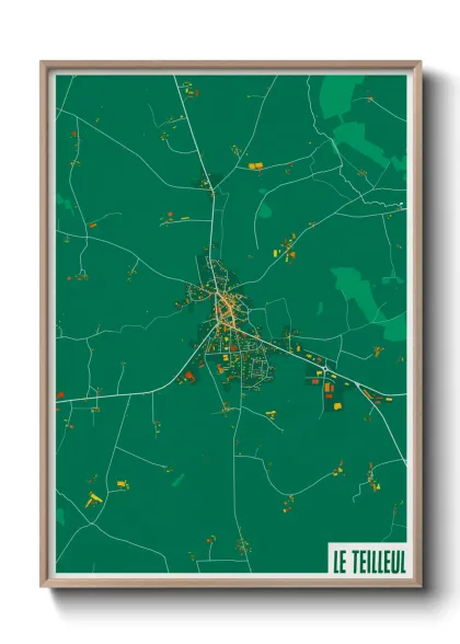 Une affiche de carte sur Le Teilleul