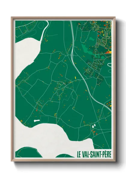 Une affiche de carte sur Le Val-Saint-Père