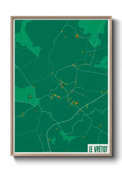 Une affiche de carte sur Le Vrétot