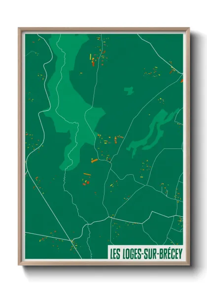 Une affiche de carte sur Les Loges-sur-Brécey