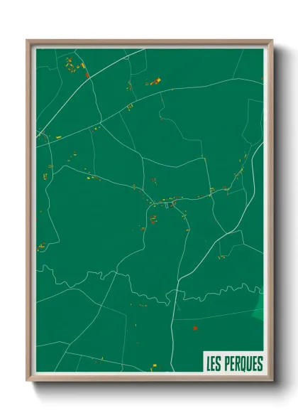 Une affiche de carte sur Les Perques