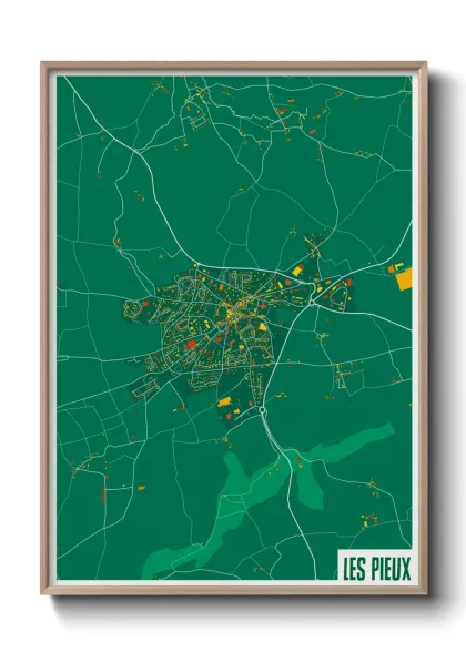 Une affiche de carte sur Les Pieux