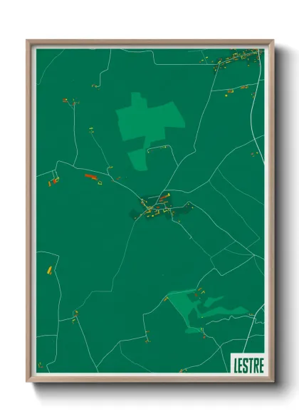 Une affiche de carte sur Lestre