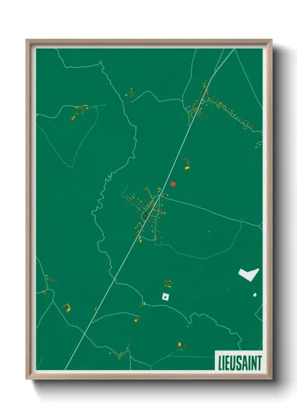 Une affiche de carte sur Lieusaint