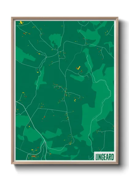 Une affiche de carte sur Lingeard