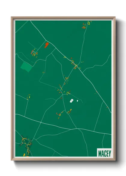 Une affiche de carte sur Macey