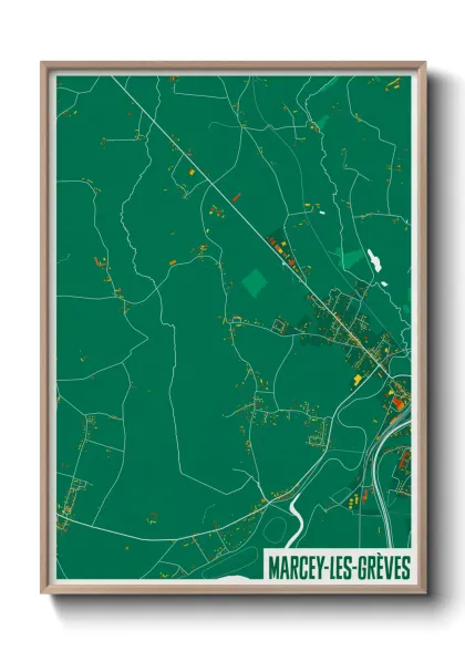 Une affiche de carte sur Marcey-les-Grèves