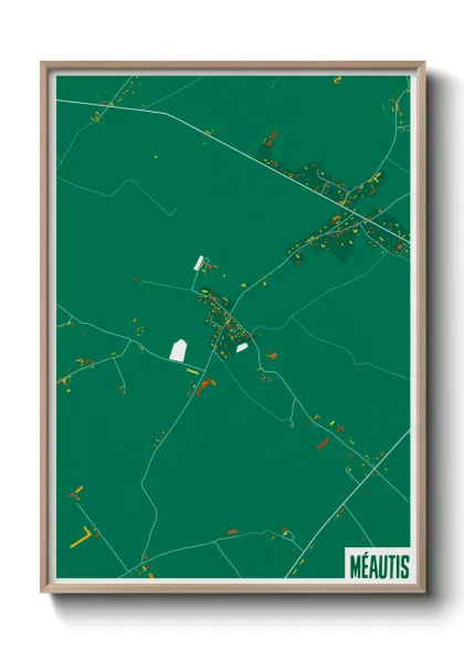 Une affiche de carte sur Méautis