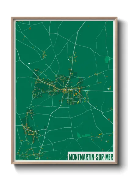 Une affiche de carte sur Montmartin-sur-Mer