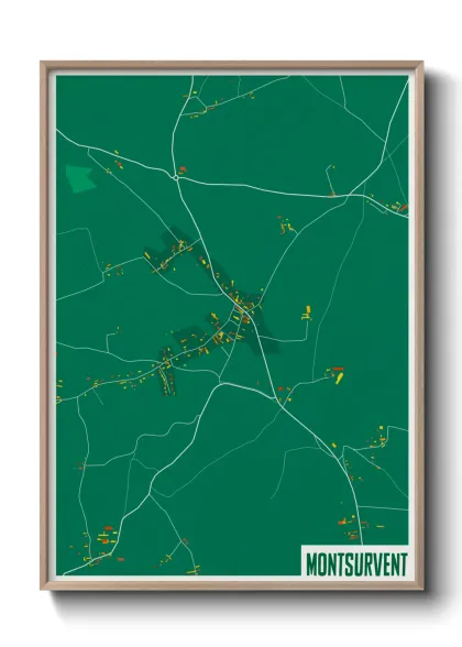 Une affiche de carte sur Montsurvent