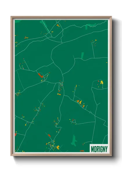 Une affiche de carte sur Morigny