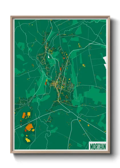Une affiche de carte sur Mortain