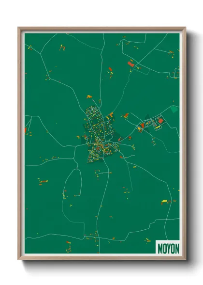 Une affiche de carte sur Moyon