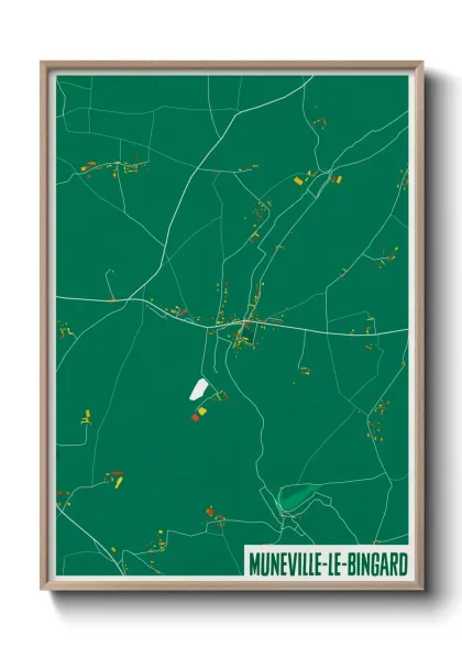 Une affiche de carte sur Muneville-le-Bingard