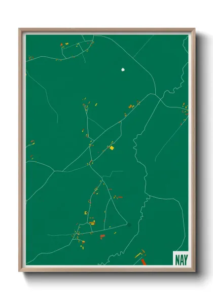 Une affiche de carte sur Nay