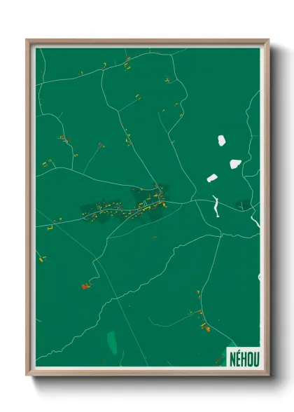 Une affiche de carte sur Néhou