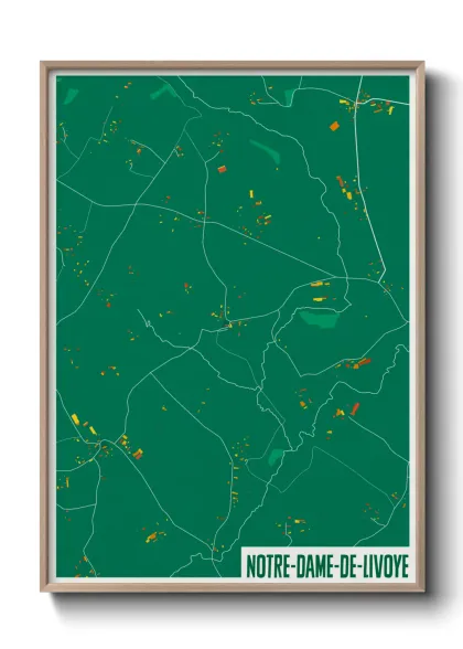 Une affiche de carte sur Notre-Dame-de-Livoye