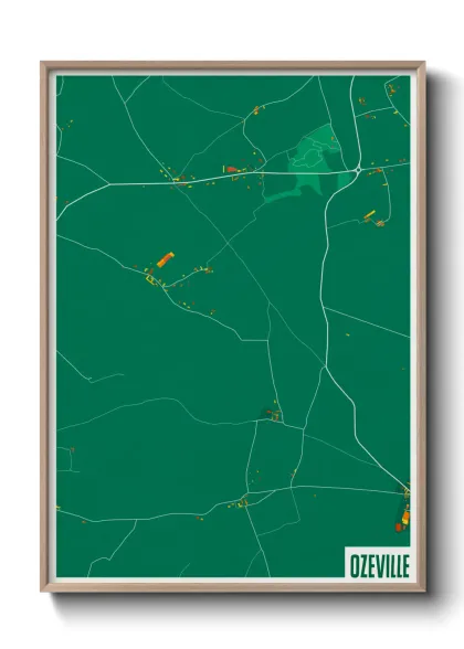 Une affiche de carte sur Ozeville