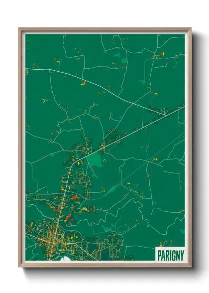 Une affiche de carte sur Parigny