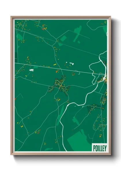 Une affiche de carte sur Poilley