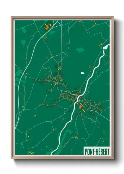 Une affiche de carte sur Pont-Hébert
